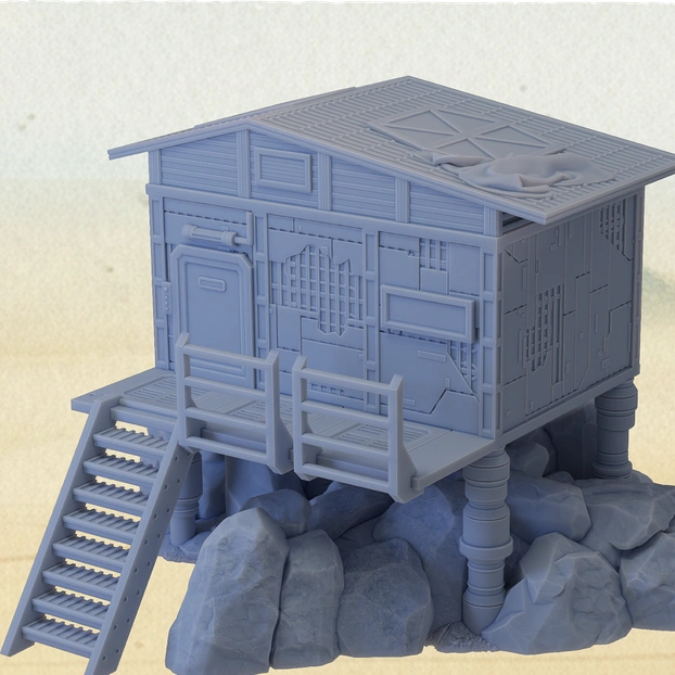 Agricultural Processing Facility large hut for Star Wars Legion terrain tabletop battlefield