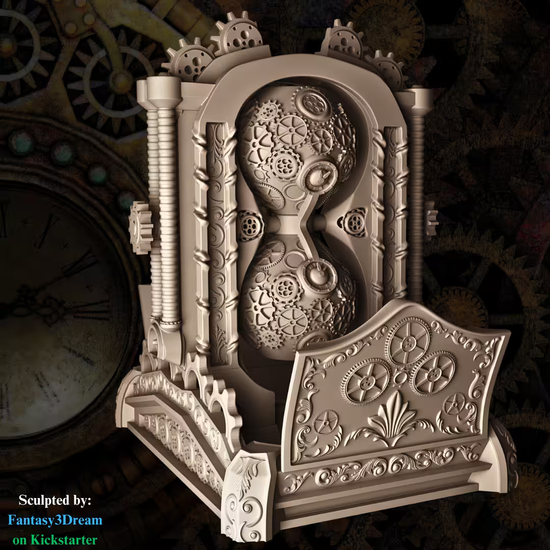 Steampunk Egg Timer-style Dice Tower - GameCraft