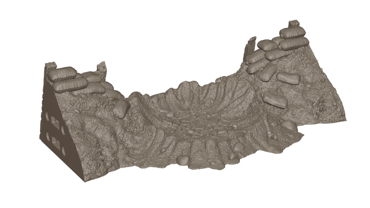 Wargaming Tabletop Terrain - Modular Trench Terrain Straight Section - GameCraft