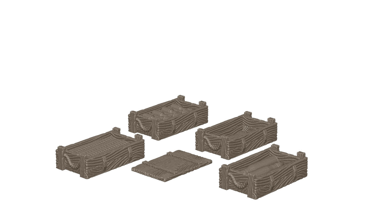 Wargaming Tabletop Terrain Modular Trench System - Ammo Boxes - GameCraft