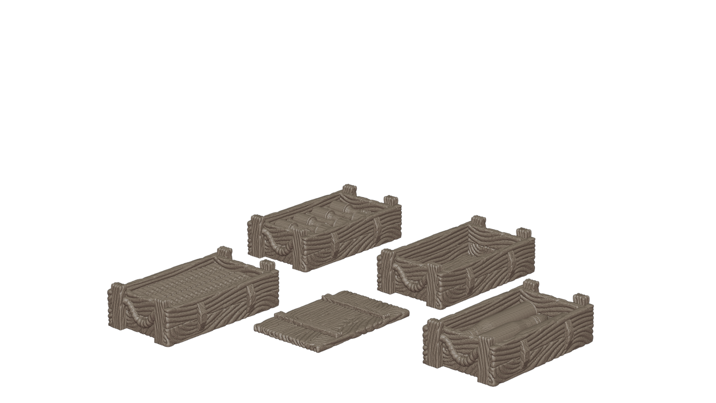 Wargaming TTRPG Terrain Modular Trench System - Ammo Boxes - GameCraft
