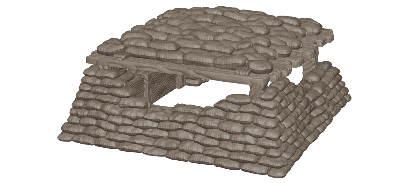 Wargaming TTRPG Terrain Modular Trench System - Bunker - GameCraft