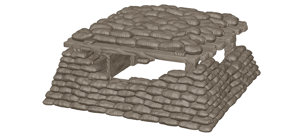 Wargaming Tabletop Terrain Modular Trench System - Bunker - GameCraft