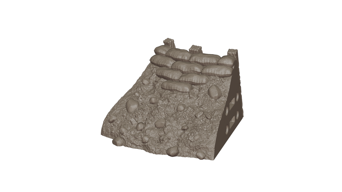 Wargaming TTRPG Terrain Modular Trench System - Corner Section - GameCraft