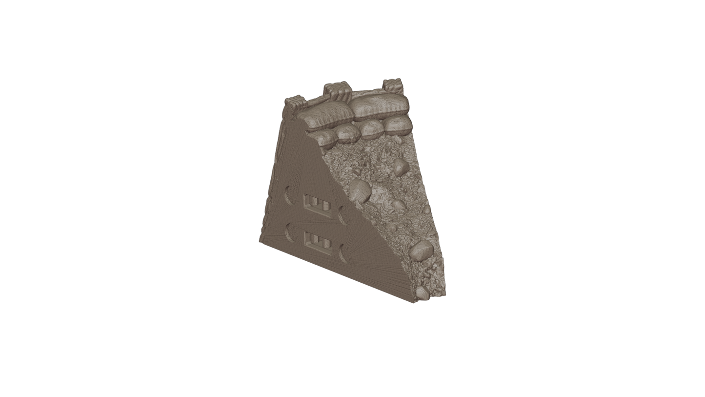 Wargaming TTRPG Terrain Modular Trench System - Corner Section - GameCraft