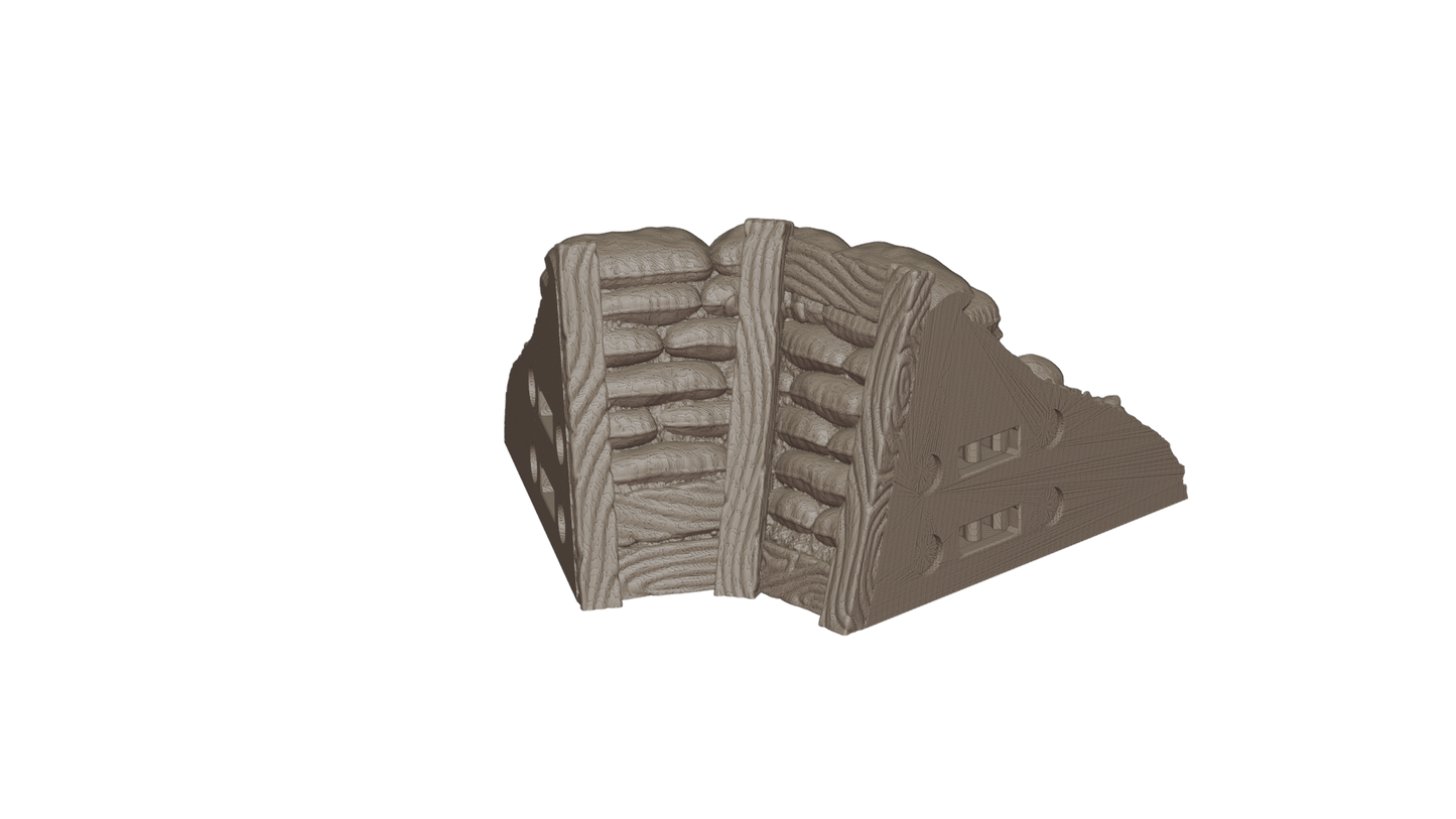 Wargaming TTRPG Terrain Modular Trench System - Corner Section - GameCraft