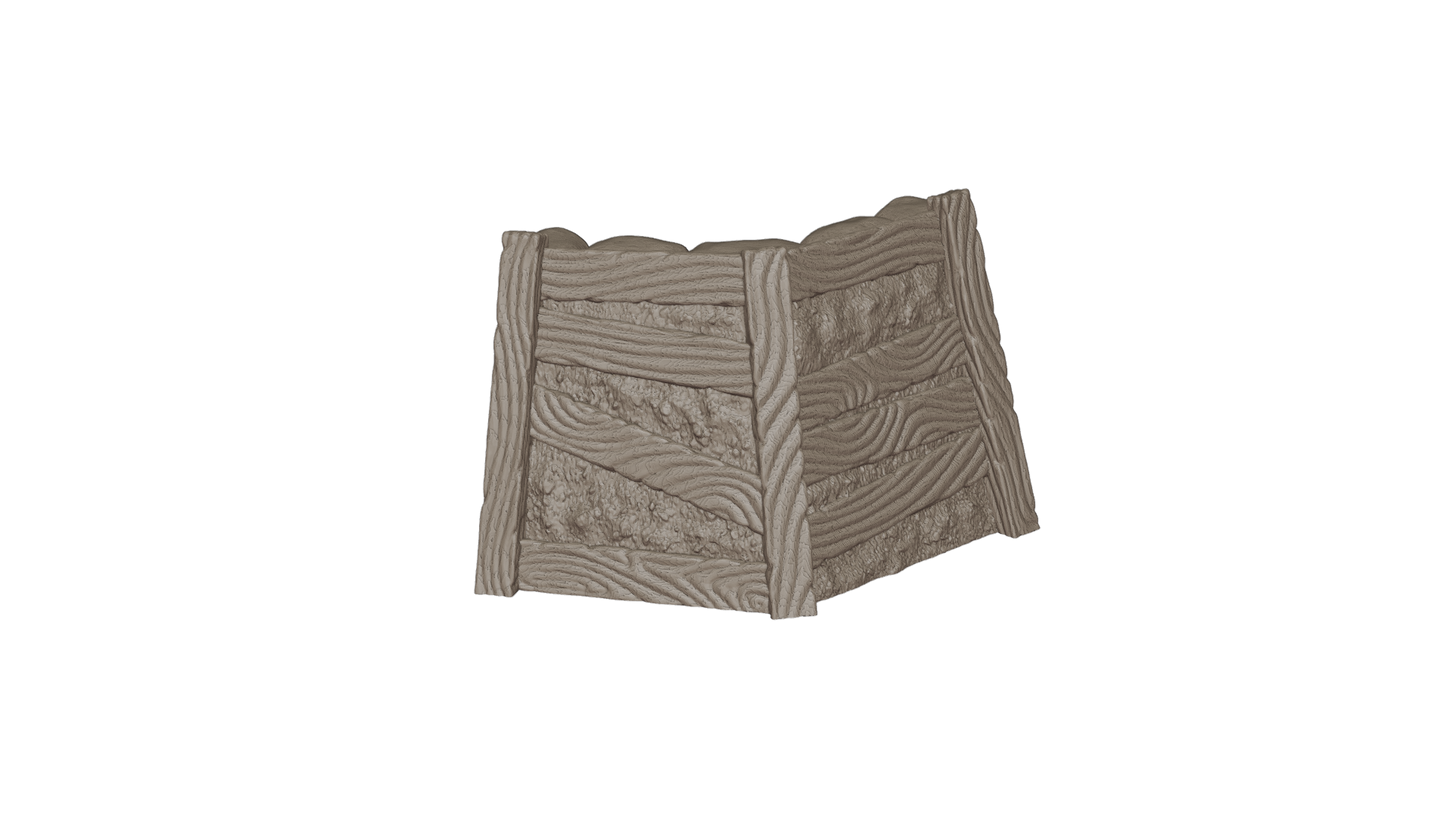 Wargaming TTRPG Terrain Modular Trench System - Corner Section - GameCraft