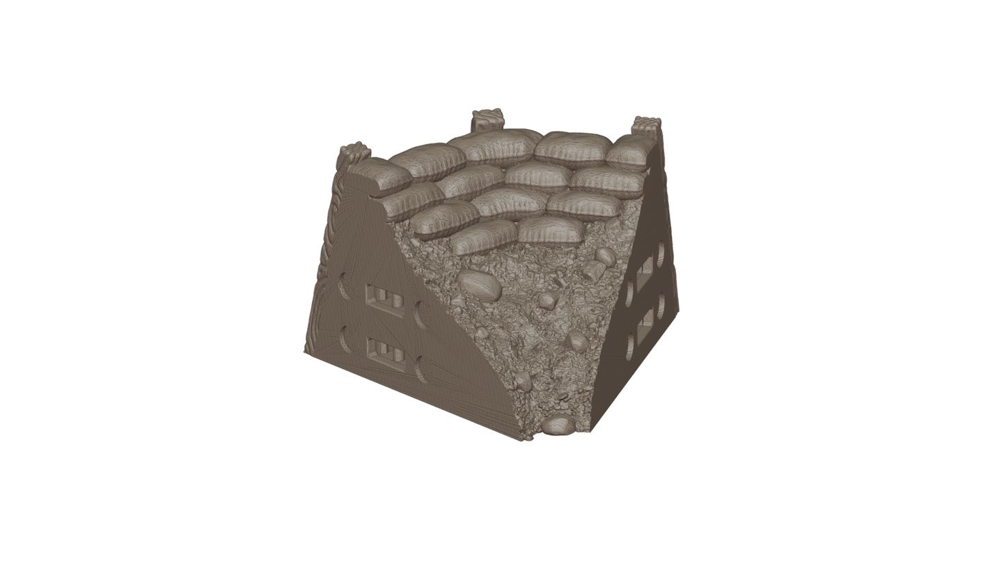 Wargaming TTRPG Terrain Modular Trench System - Corner Section - GameCraft