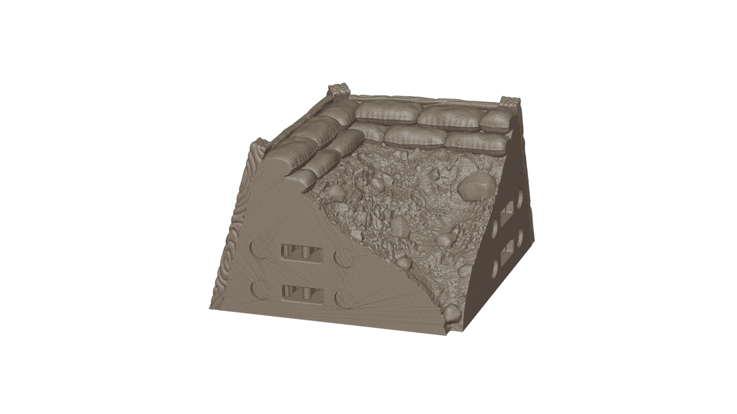 Wargaming TTRPG Terrain Modular Trench System - Corner Section - GameCraft