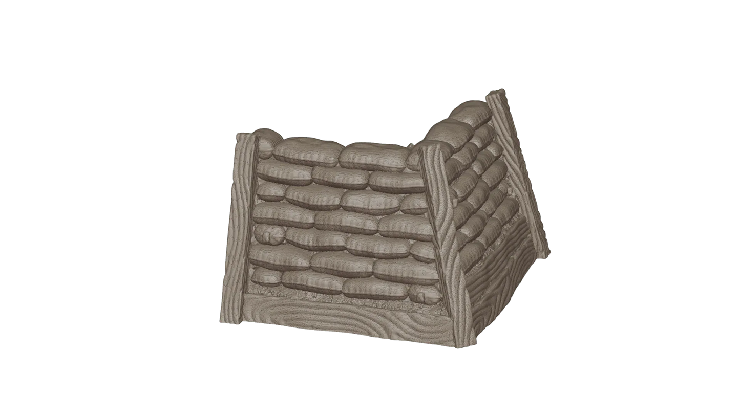 Wargaming Tabletop Terrain Modular Trench System - Corner Section - GameCraft