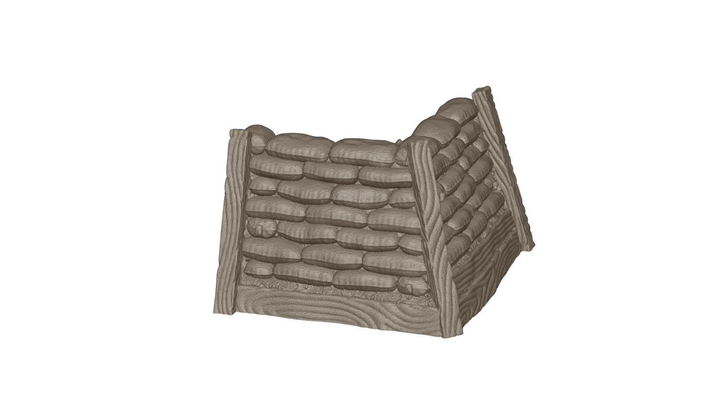 Wargaming Tabletop Terrain Modular Trench System - Corner Section - GameCraft