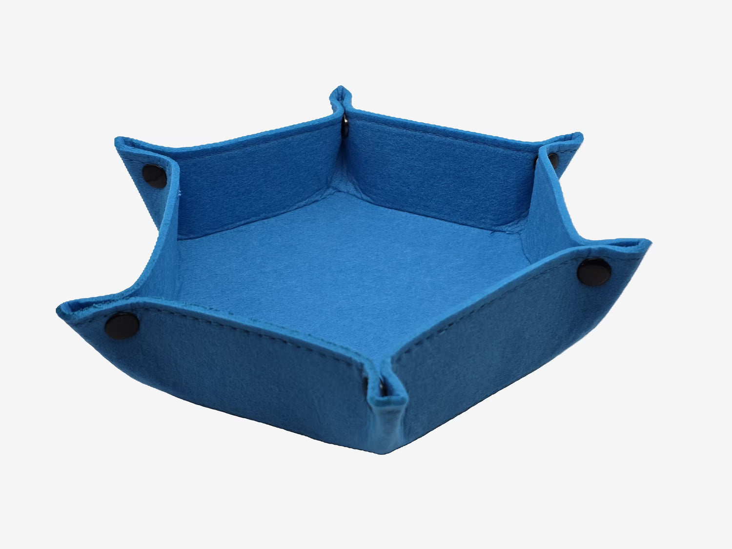 Blue felt dice tray