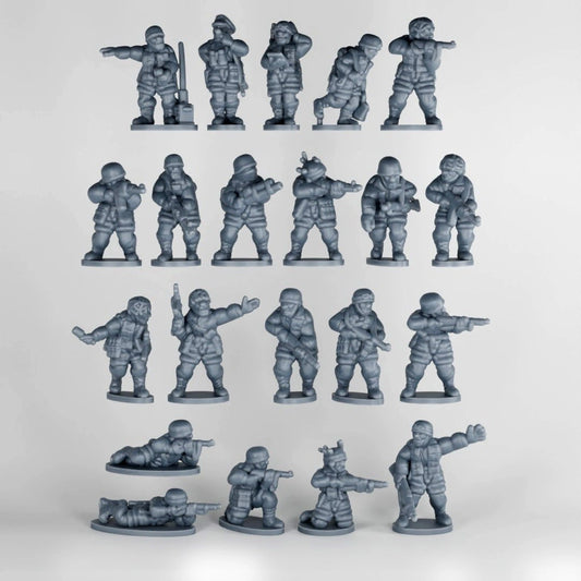 21-piece 15mm German Fallschirmjäger infantry squad