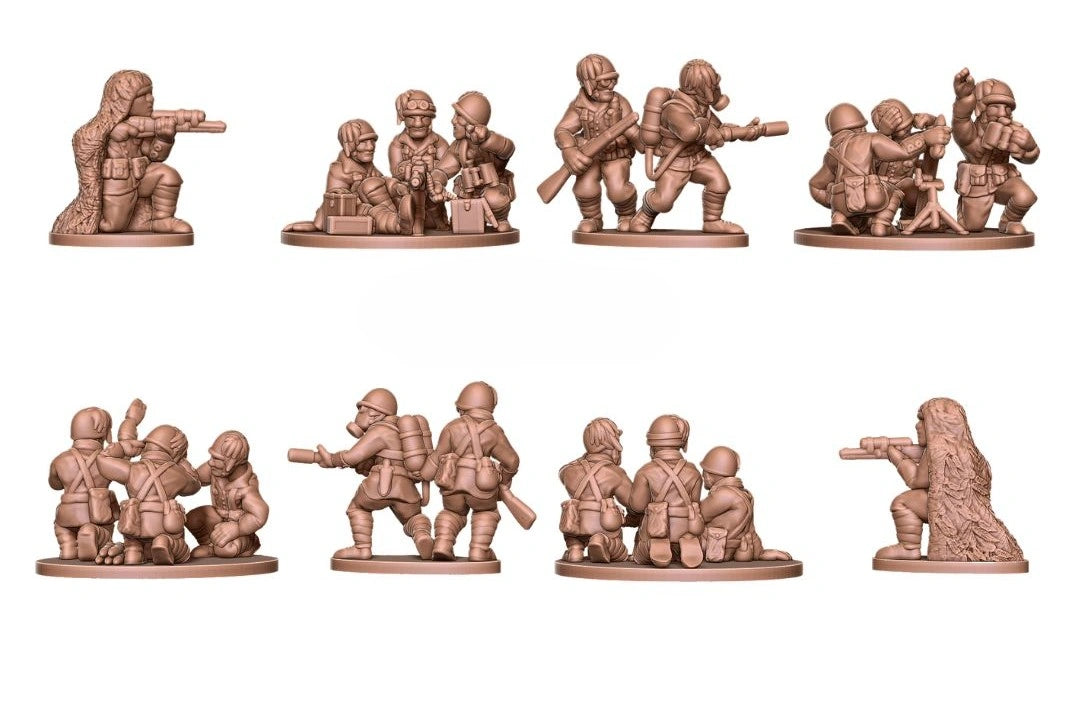 Detail view of 15mm Italian Bersaglieri miniatures