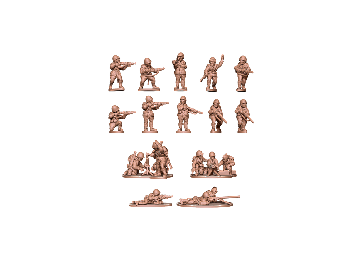 Detail view of resin-printed 15mm Polish infantry