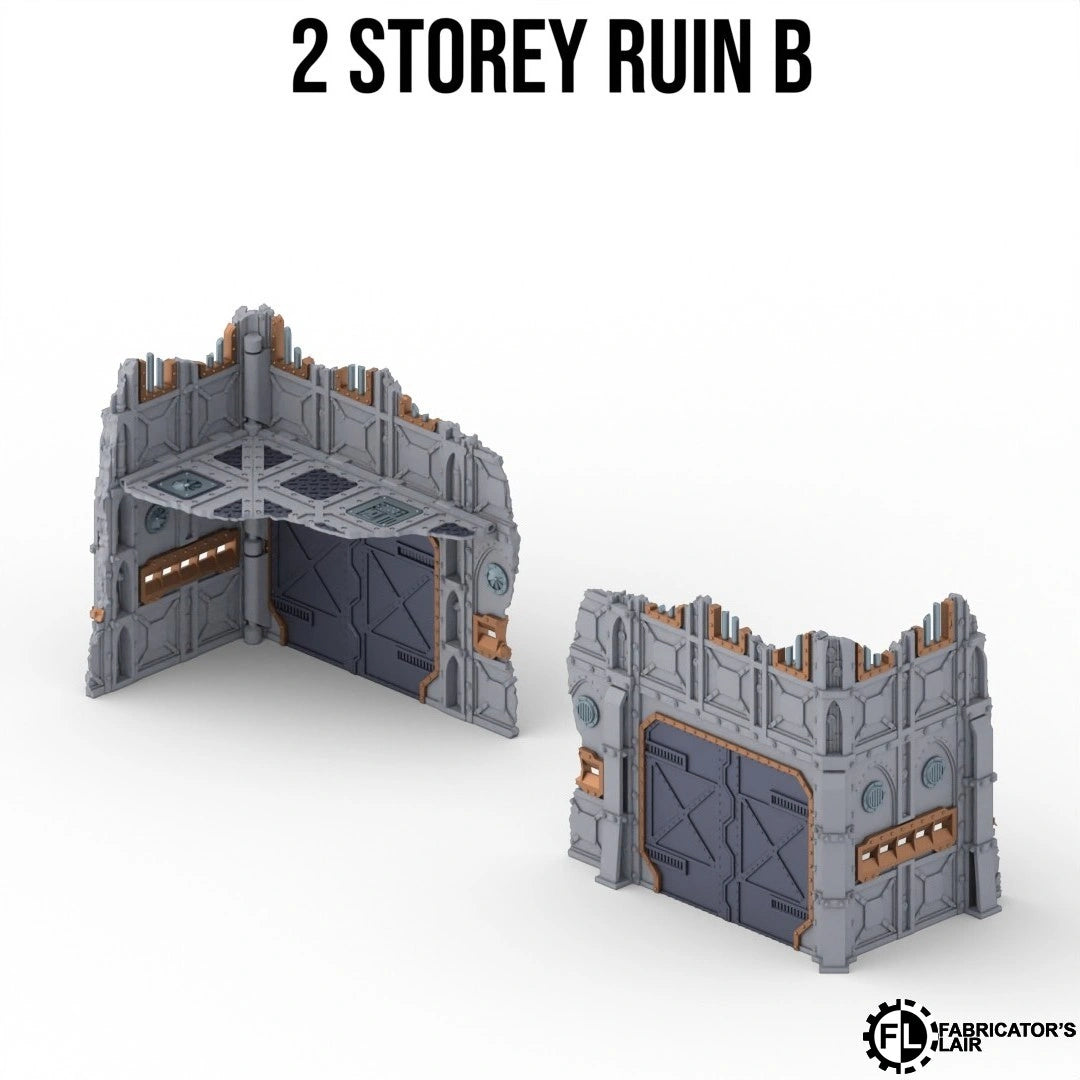 Multi-colour 3D printed armoured terrain for Warhammer 40K