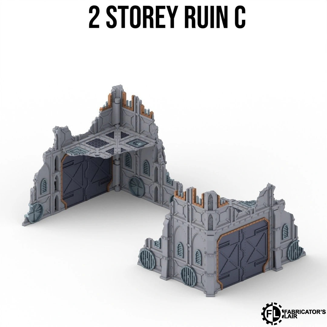 Multi-colour 3D printed armoured terrain for Warhammer 40K