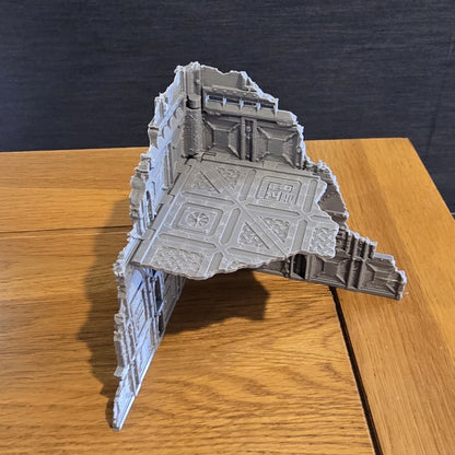 Mono-colour 3D printed armoured terrain for Warhammer 40K