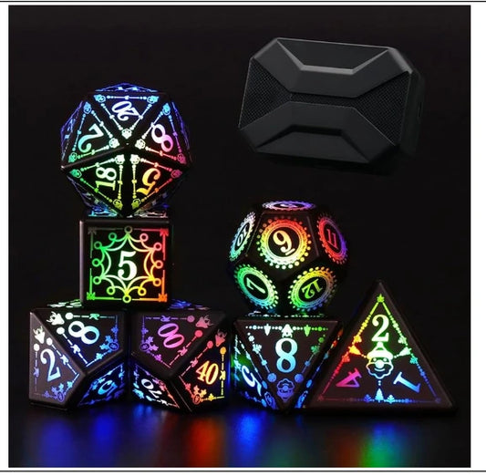 Rechargeable LED dice set for D&