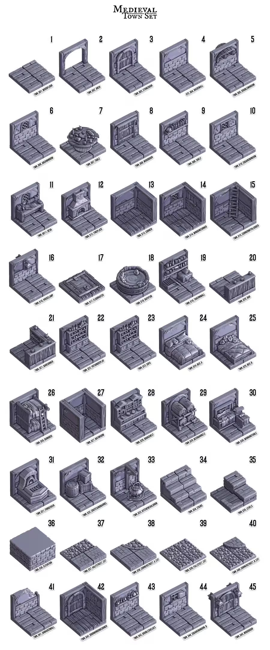 Dungeon Tiles: Medieval Town Interiors - GameCraft