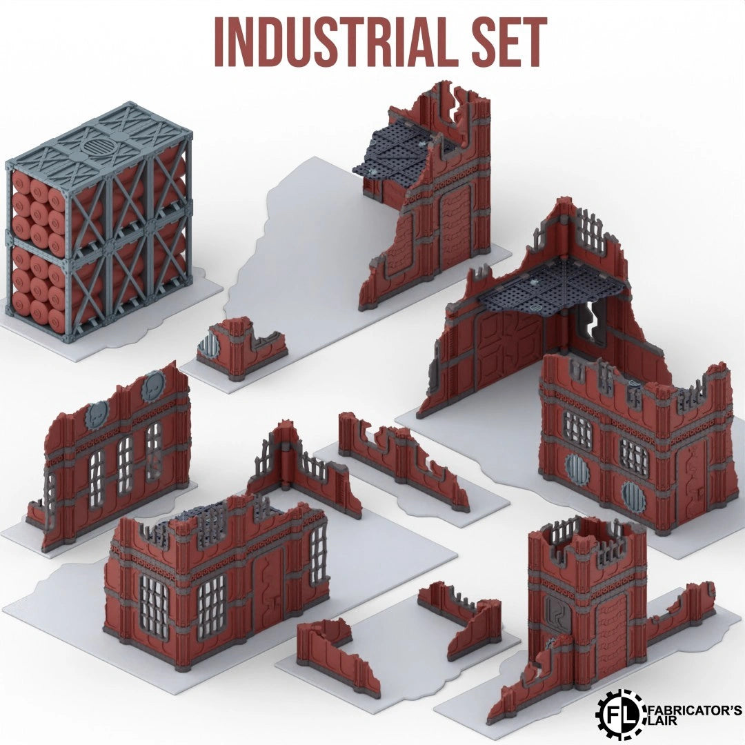 Multi-colour 3D printed industrial terrain for Warhammer 40K