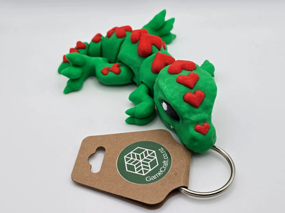 Tiny Heart T-Rex Bag Charm Keyring - GameCraft