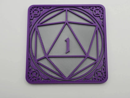 D&D Numbered Dice Coaster for Game Decoration - GameCraft