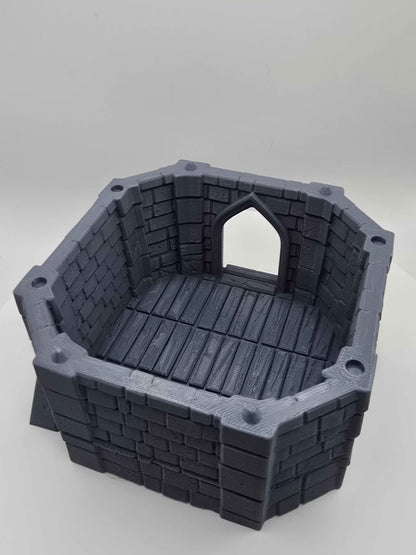 Medieval Castle Corner Tower DND Terrain Model - GameCraft