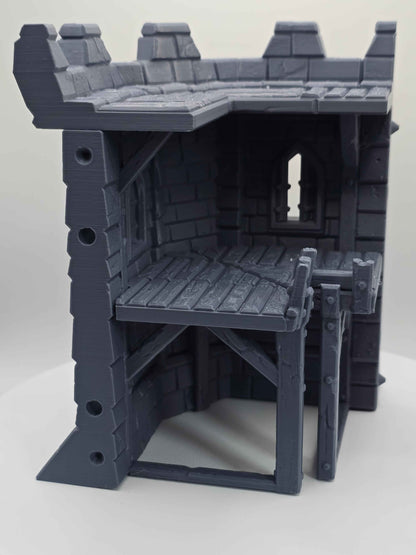 Medieval Castle Corner Walls for DND Terrain - GameCraft