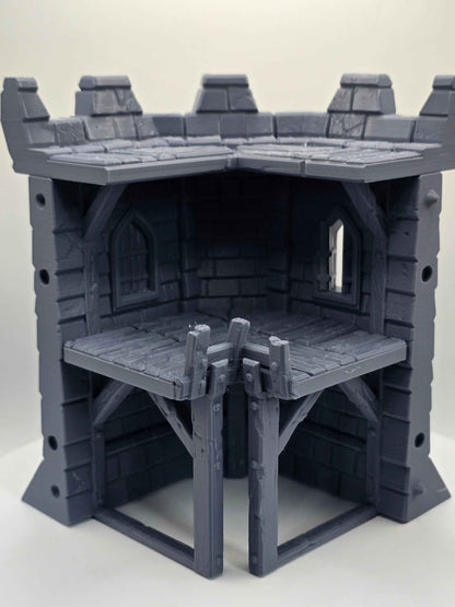 Medieval Castle Corner Walls for DND Terrain - GameCraft