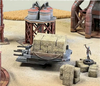 Star Wars Shatterpoint terrain and Star Wars Legion terrain settlement building in tabletop battle scene