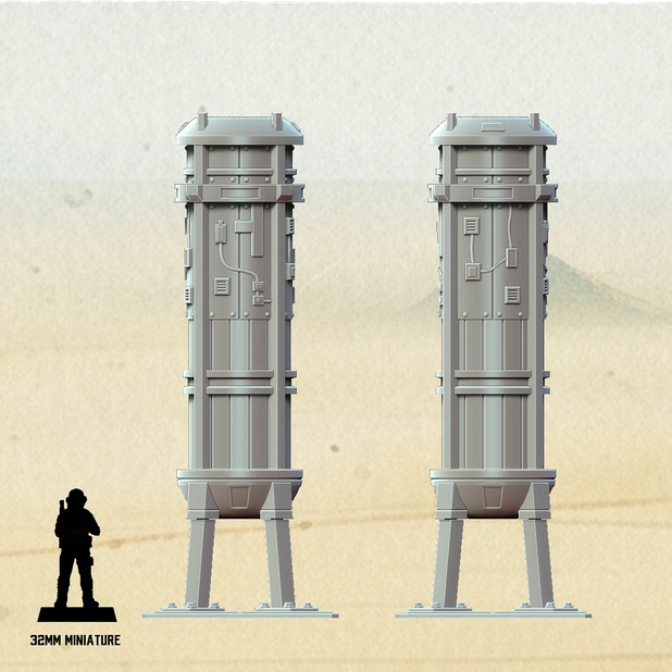 Star Wars Shatterpoint terrain and Star Wars Legion terrain settlement building in tabletop battle scene