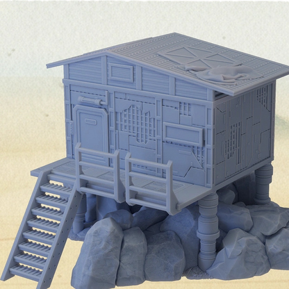 Agricultural Processing Facility large hut for Star Wars Legion terrain tabletop battlefield
