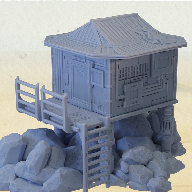 Agricultural Processing Facility Small Huts for Star Wars Legion terrain tabletop battlefield