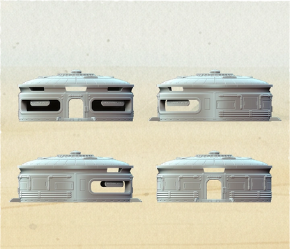 Detailed Star Wars Shatterpoint terrain building with sci-fi frontier architecture
