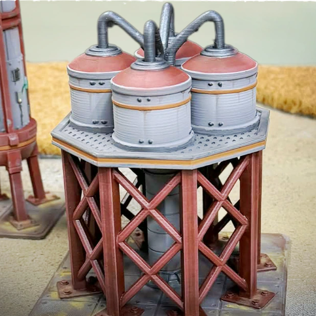 Star Wars Shatterpoint terrain and Star Wars Legion terrain settlement building in tabletop battle scene