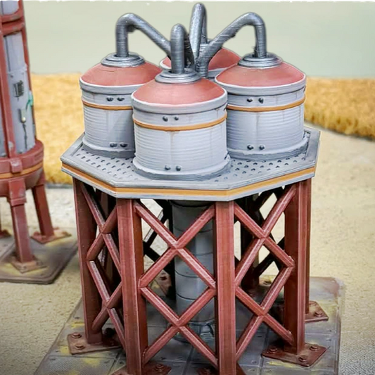 Star Wars Shatterpoint terrain and Star Wars Legion terrain settlement building in tabletop battle scene