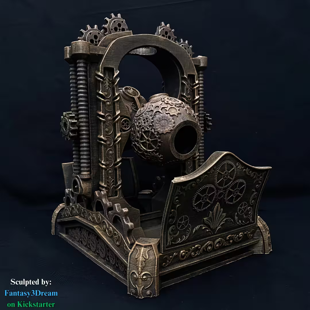 Steampunk Egg Timer-style Dice Tower - GameCraft