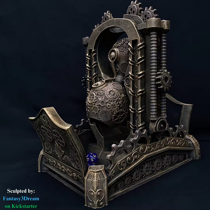 Steampunk Egg Timer-style Dice Tower - GameCraft