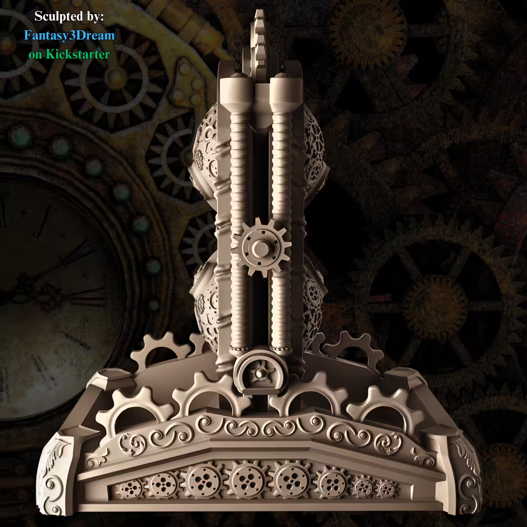 Steampunk Egg Timer-style Dice Tower - GameCraft