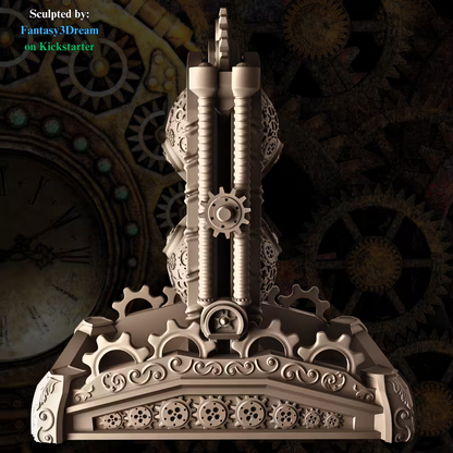 Steampunk Egg Timer-style Dice Tower - GameCraft