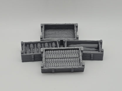 Wargaming Tabletop Terrain Modular Trench System - Ammo Boxes - GameCraft