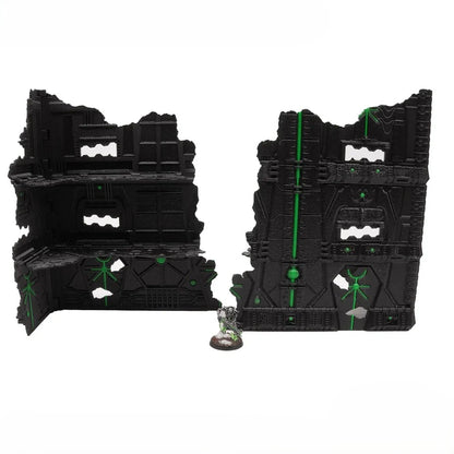 Foldable 40k Terrain - Slumbering Machines - Black and Green