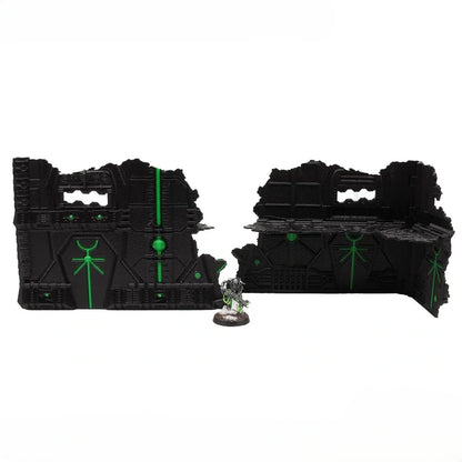 Foldable 40k Terrain - Slumbering Machines - Black and Green