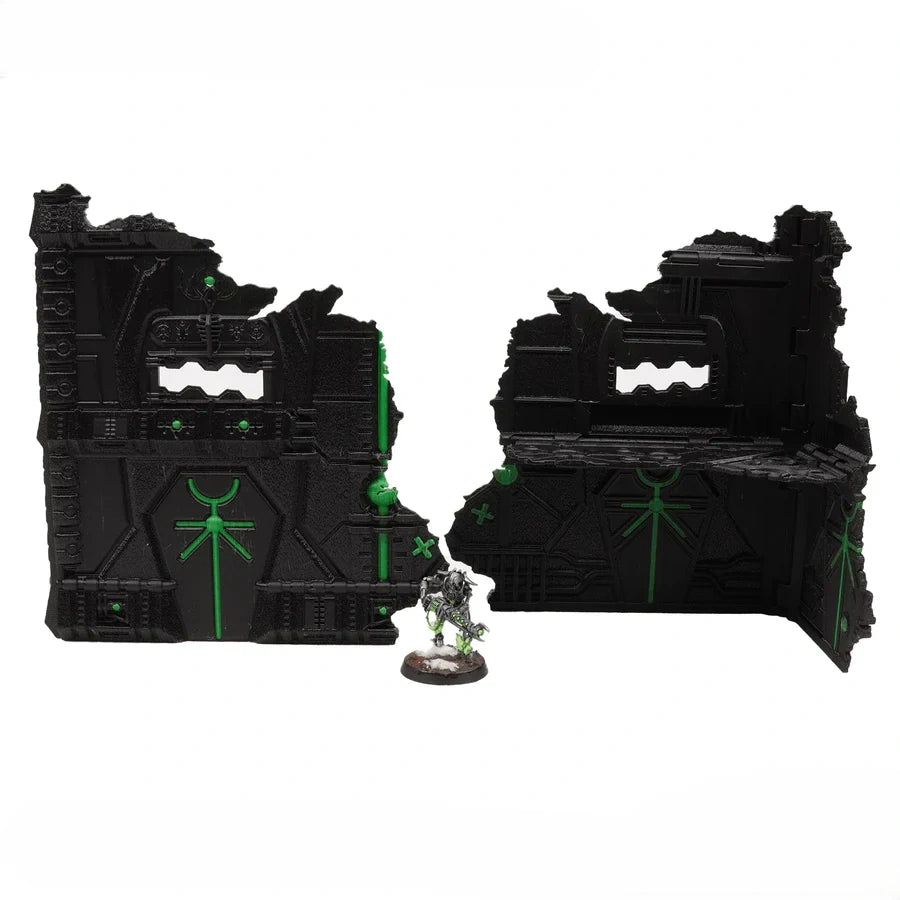 Foldable 40k Terrain - Slumbering Machines - Black and Green