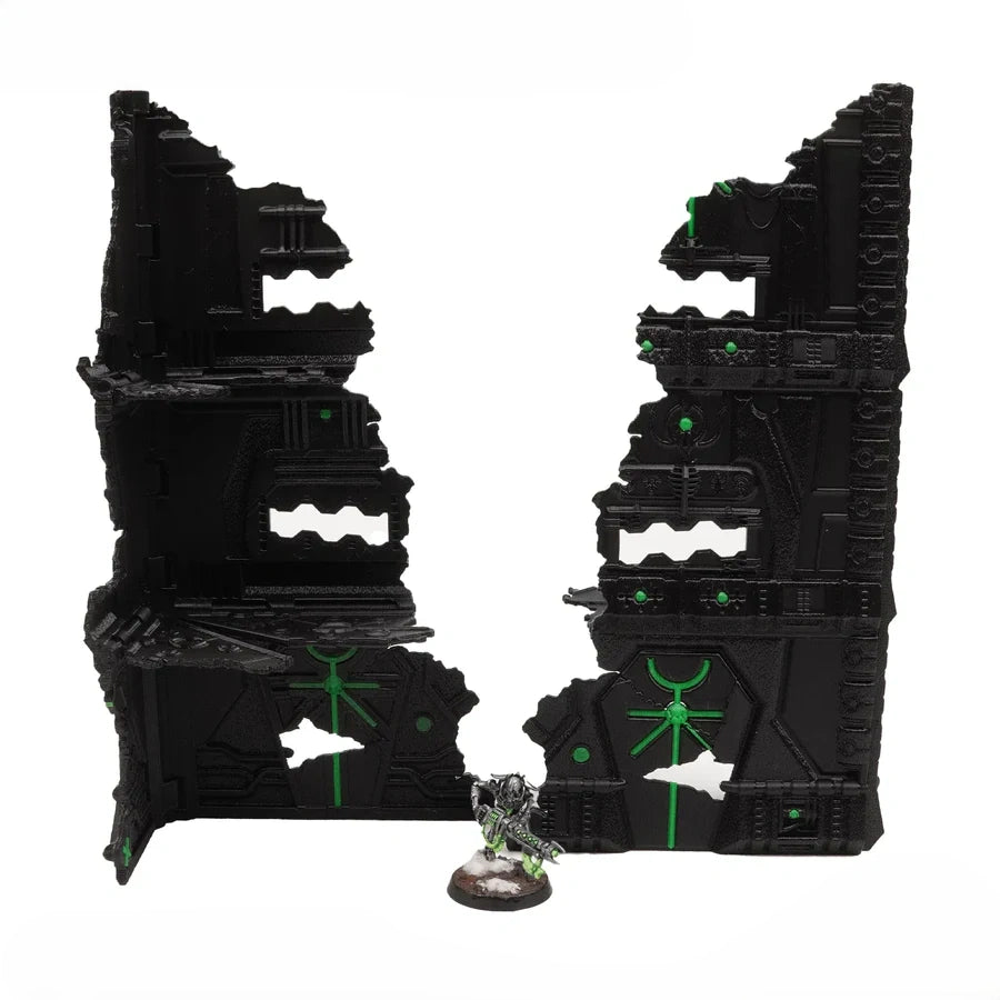 Foldable 40k Terrain - Slumbering Machines - Black and Green