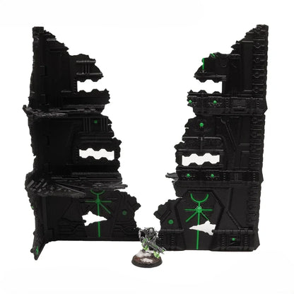 Foldable 40k Terrain - Slumbering Machines - Black and Green