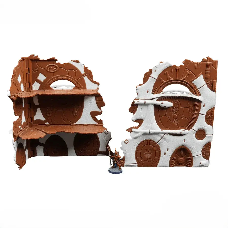 Foldable 40k Terrain - Space Elves - Brown and White