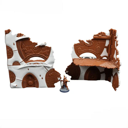 Foldable 40k Terrain - Space Elves - Brown and White