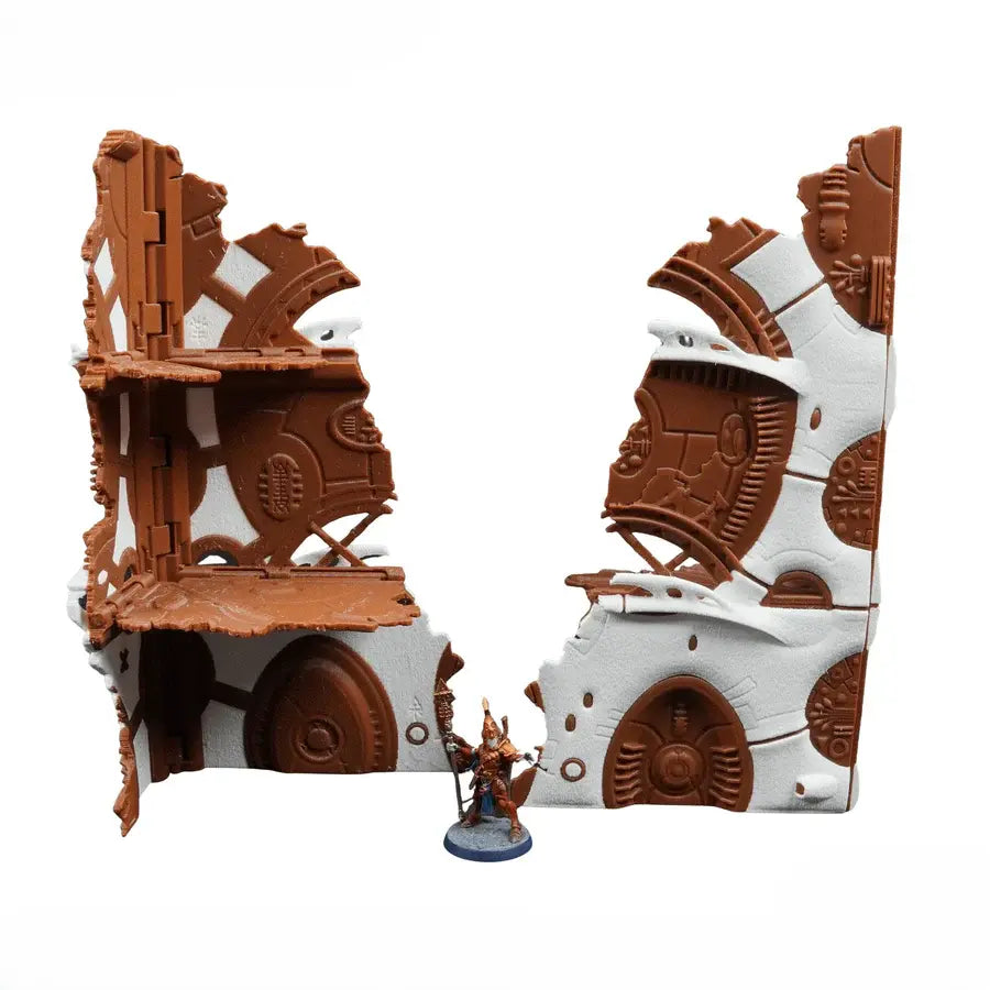 Foldable 40k Terrain - Space Elves - Brown and White